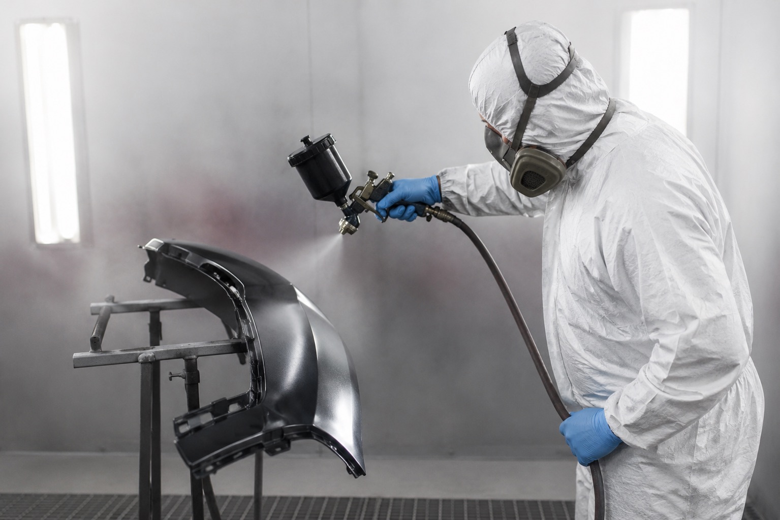 Lackierer bei der Arbeit